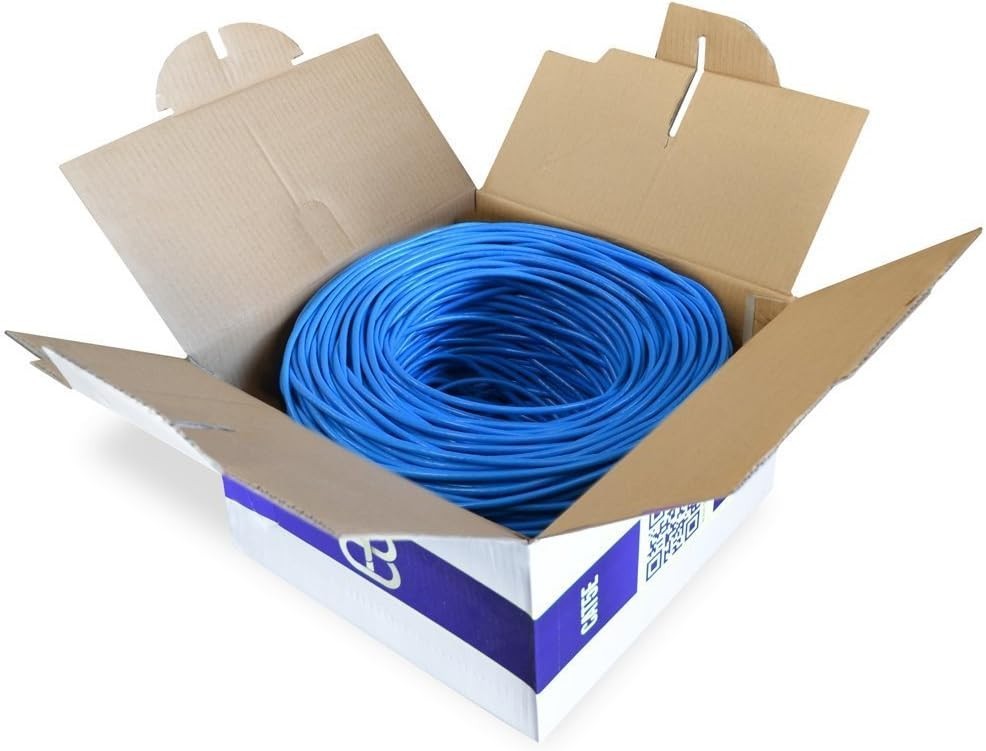 Dripstone 1000ft CAT5e 4/UTP Ethernet LAN Cable 24AWG Network Wire (600001) Blue
