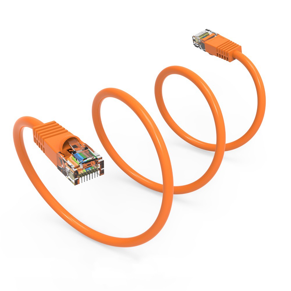 20 Pack of 1.5Ft CAT5E UTP Ethernet Network Booted Cable Orange