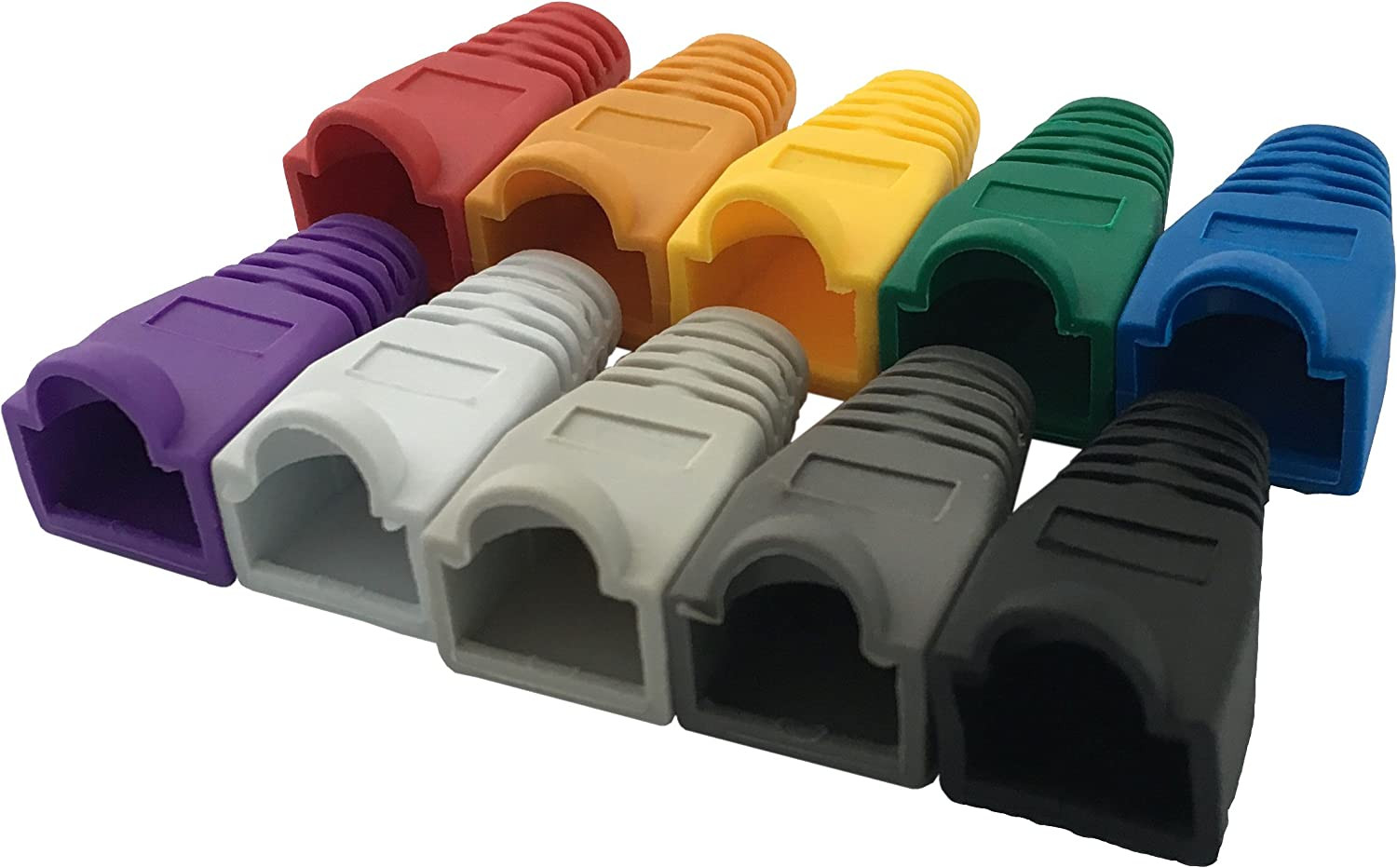 100 Pack RJ45 CAT6 CAT6E CAT5 CAT5E Ethernet Network Cable Strain Relief Boot…