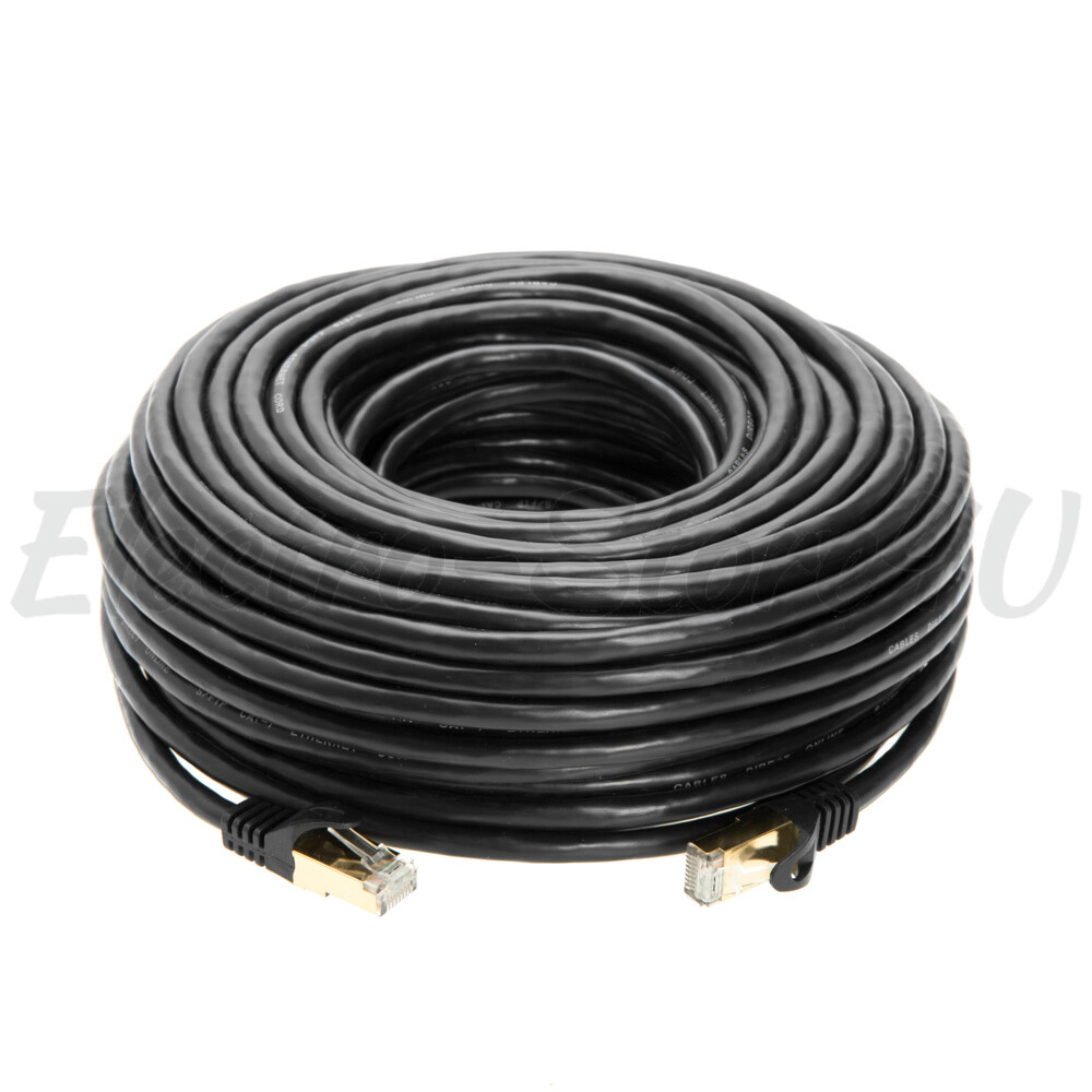 Cat6 Ethernet Patch Black Cable 1.5 3 5 7 10 15 20 25 30 50 75 100 200 LAN Lot