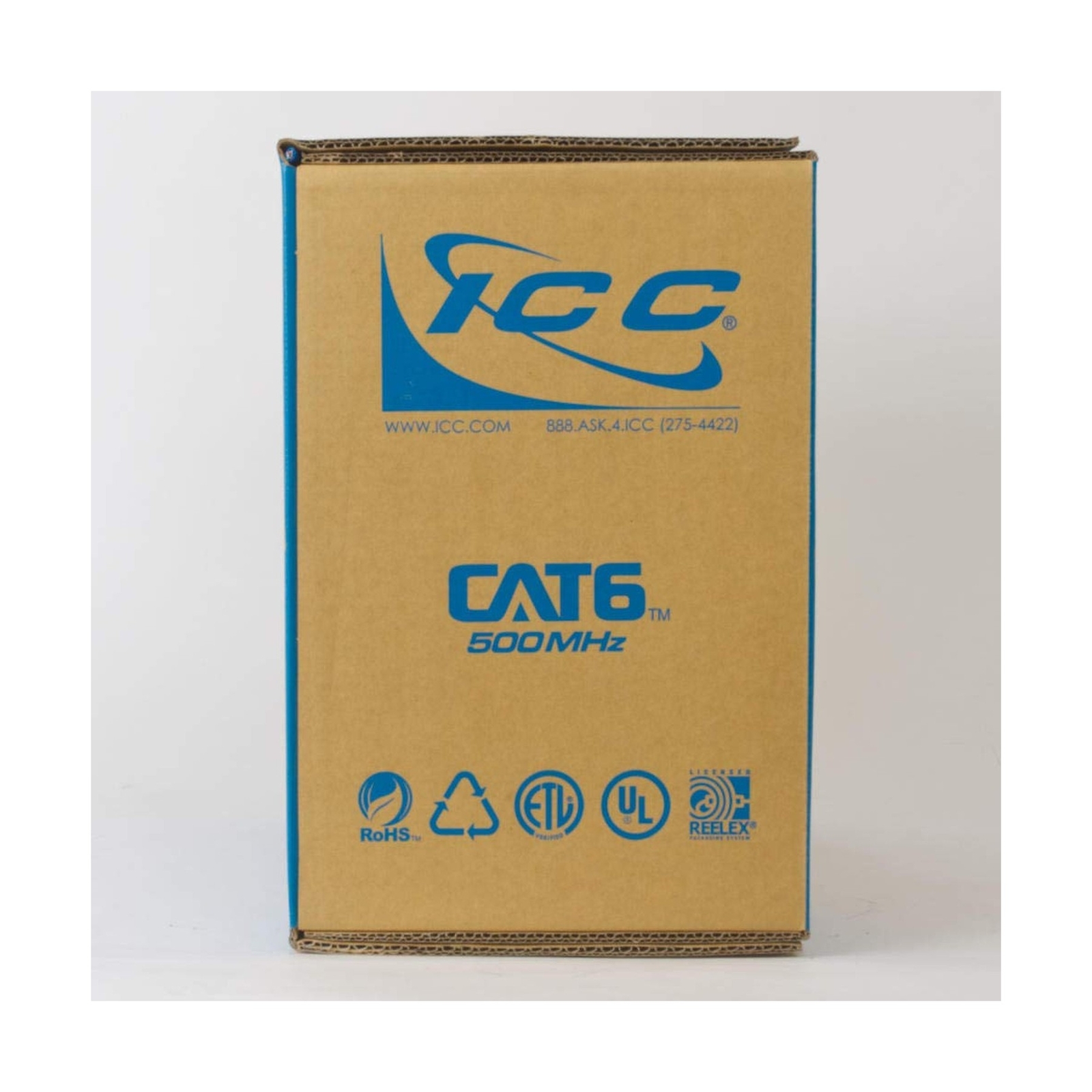 ICC Cat6 Riser 1000ft – UTP 23AWG, 100% Solid Pure Copper, Unshielded CMR, Bu…