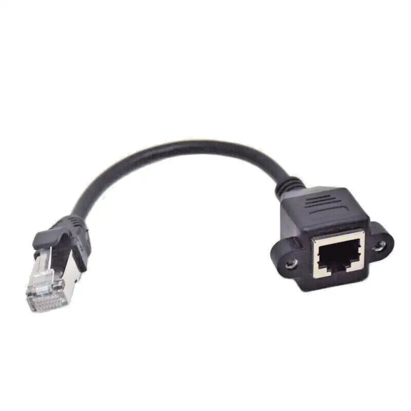 1ft RJ45 Cable Male To Female Screw Panel Mount Ethernet LAN Network