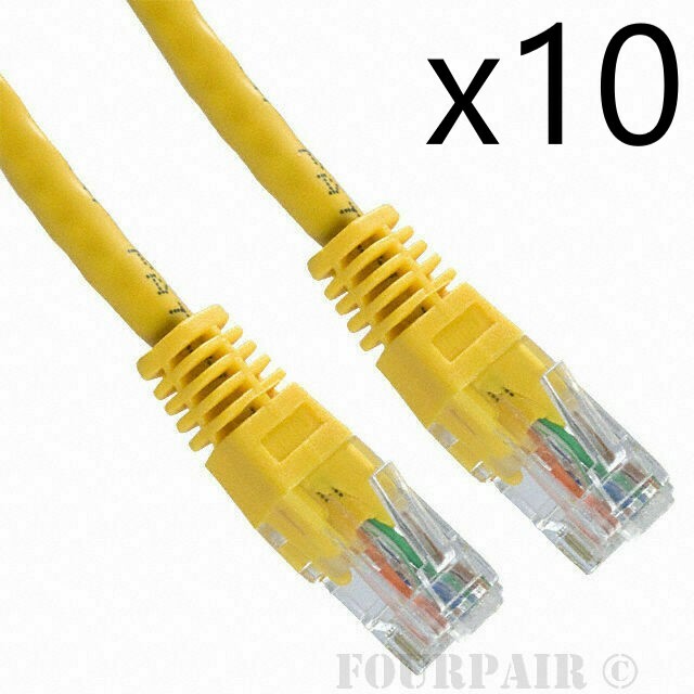 10 Pack Lot – 1ft CAT6 Ethernet Network LAN Router Patch Cable Cord Wire Yellow