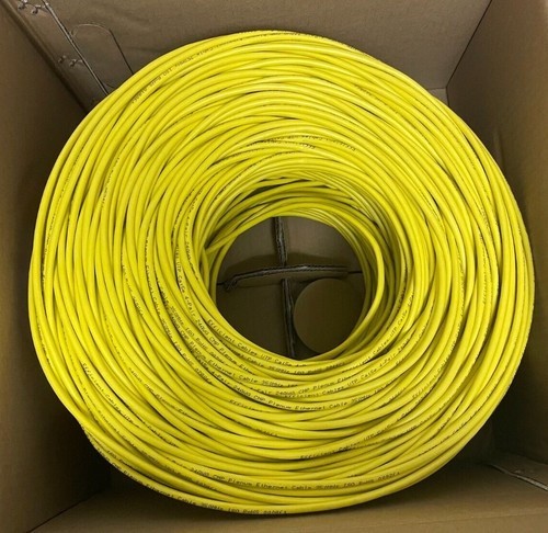 Cat5e Ethernet Cable 1000ft Plenum CMP Solid 24AWG UTP 350MHz Easy Pull Bulk