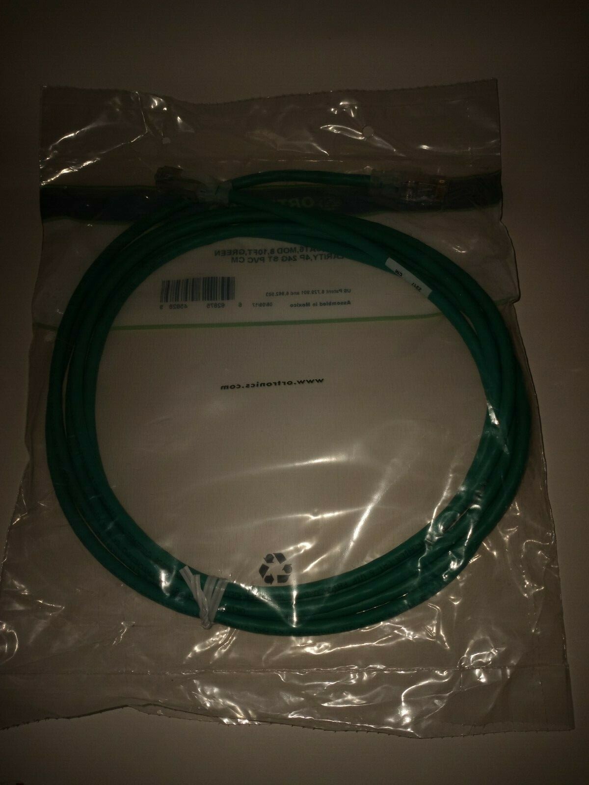 NEW ORTRONICS OR-MC610-05 CAT6 CABLE MOD 8, 10FT GREEN, CLARITY 4P 24G ST PVC CM