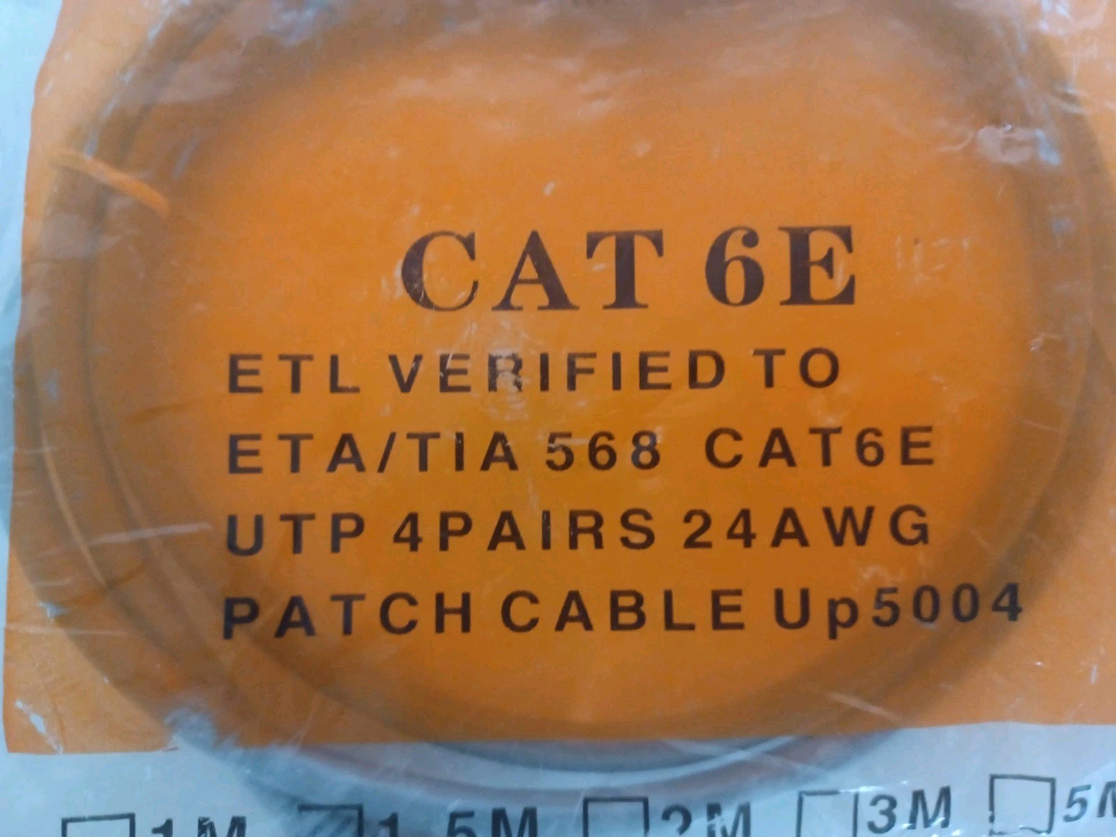 CAT 6E ETA/TIA 568 UTP 4 PAIRS 24AWG High Speed Network Patch Cable