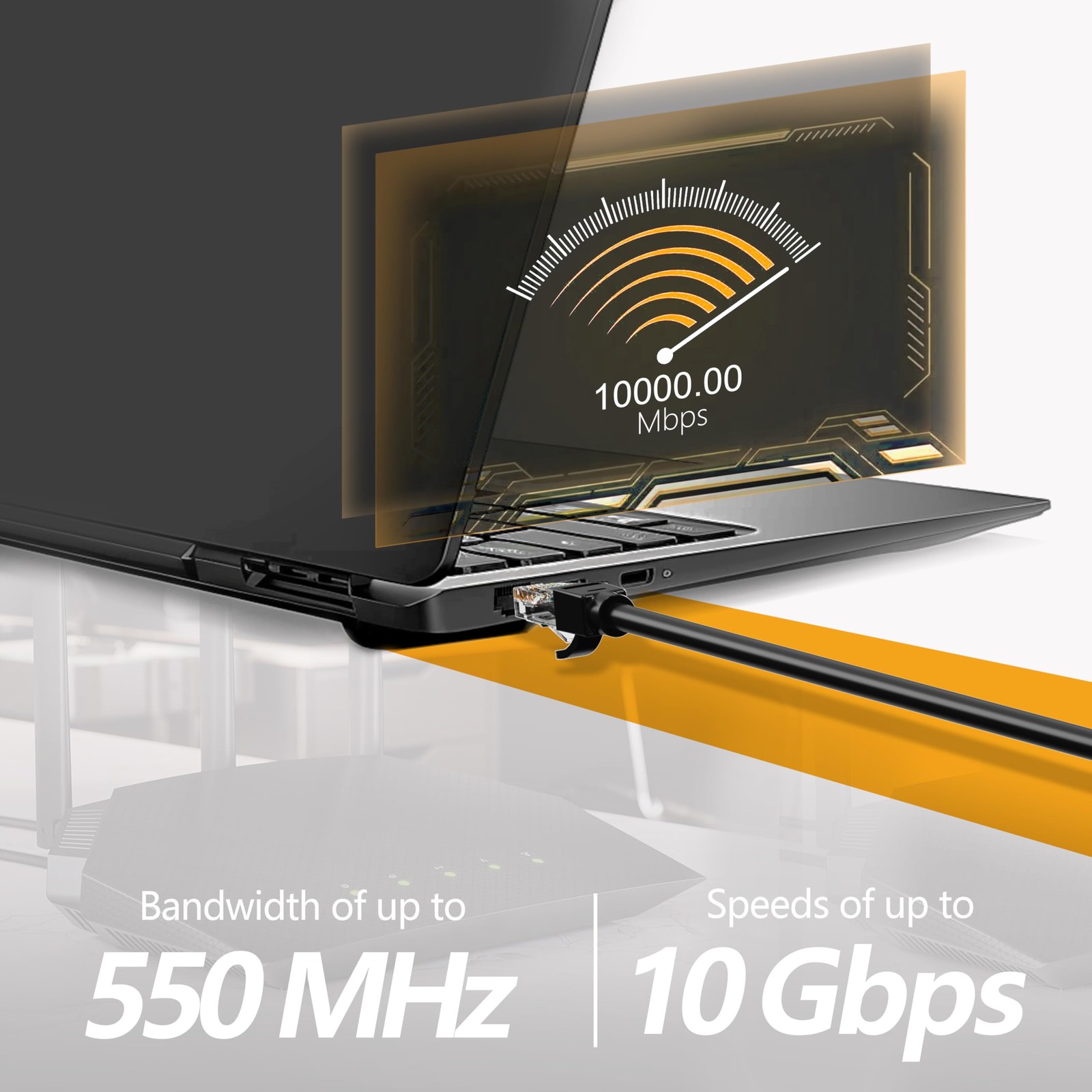 150 Ft Cat6 Ethernet Cable, 10Gbps, Direct Burial, Waterproof, RJ45 LAN Cord