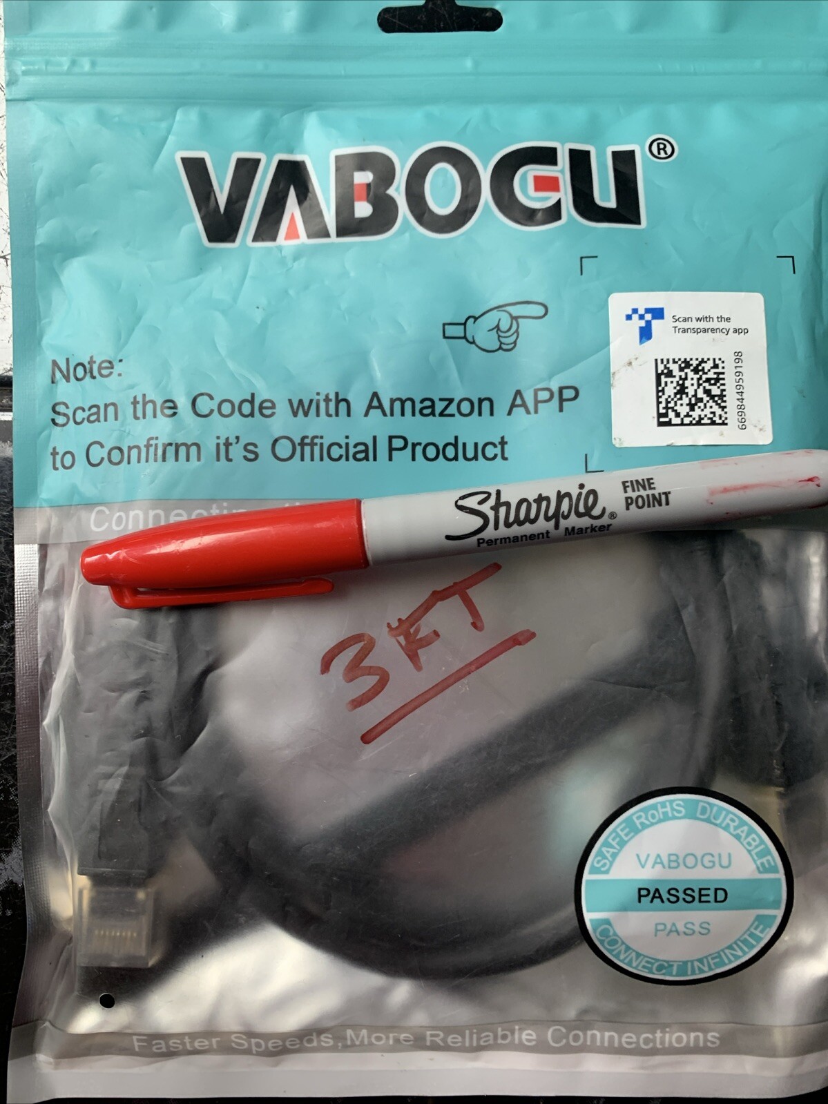 Vabocu Cat 8 Ethernet Cable 3.ft