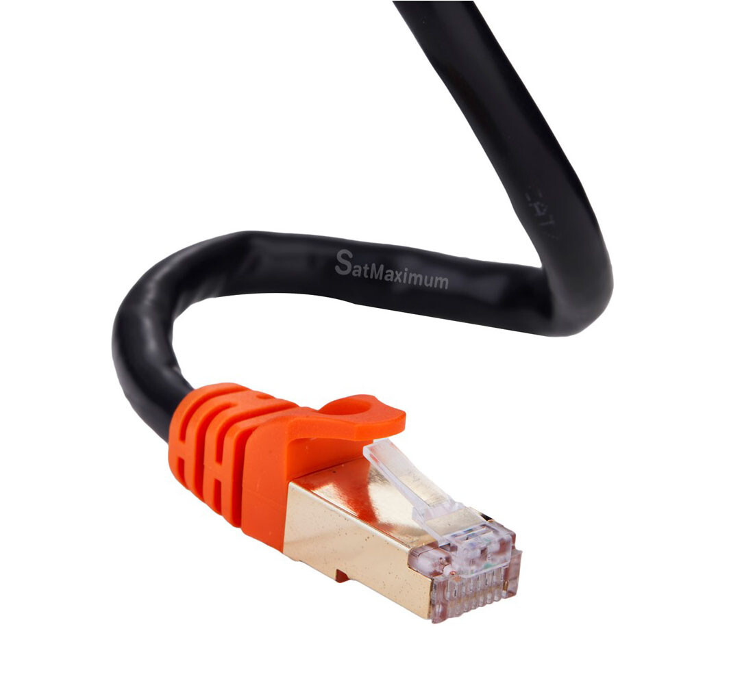 CAT7 50FT SFTP Outdoor Ethernet Patch Cable 26AWG 600MHz Copper LAN Network Cord