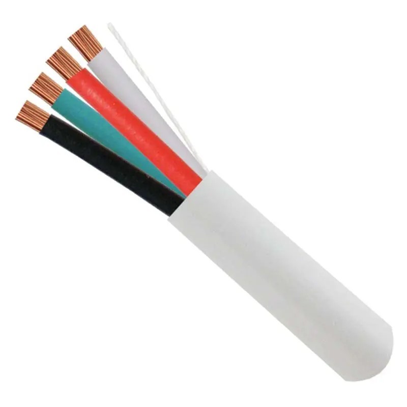 Audio Cable 14 AWG 4 Conductors 41 Strand 500 Feet CL3 PVC Bare Copper OFC White