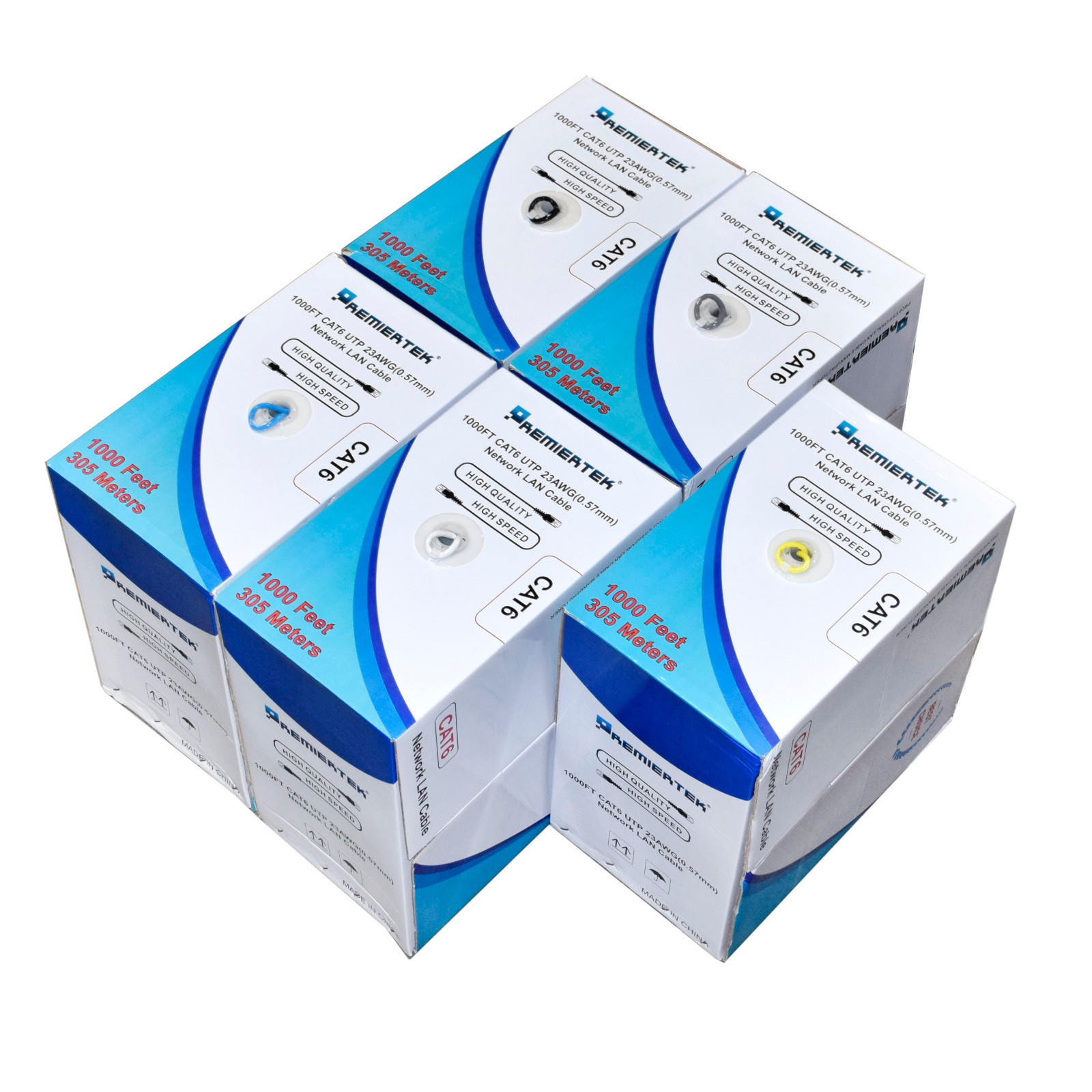 Cat5e Cat6 CCA UTP Ethernet Network LAN Cable Bulk Color 1000FT