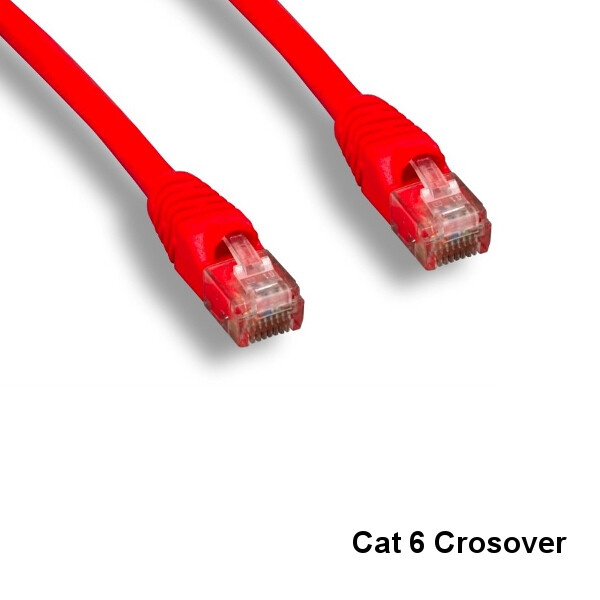 Kentek Red 3ft Crossover Cat6 UTP Patch Cord 24AWG 550MHz Pure Copper Ethernet