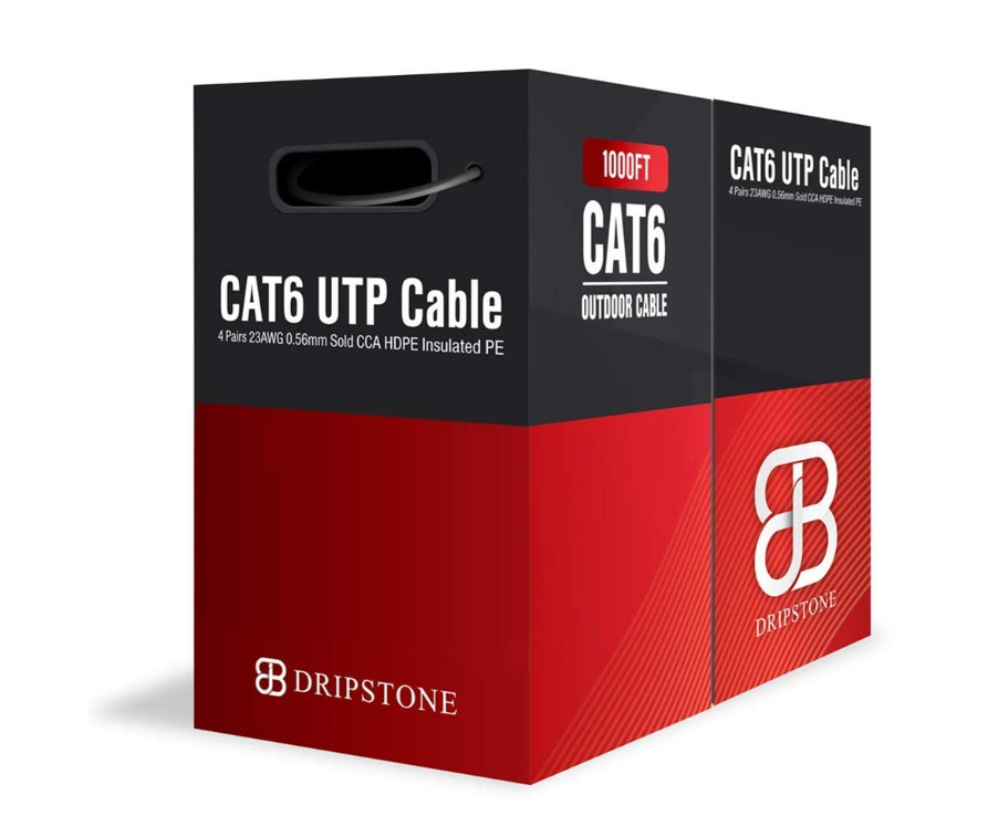 1000ft CAT6 UTP Double Jacket 23AWG Outdoor Direct Burial Black