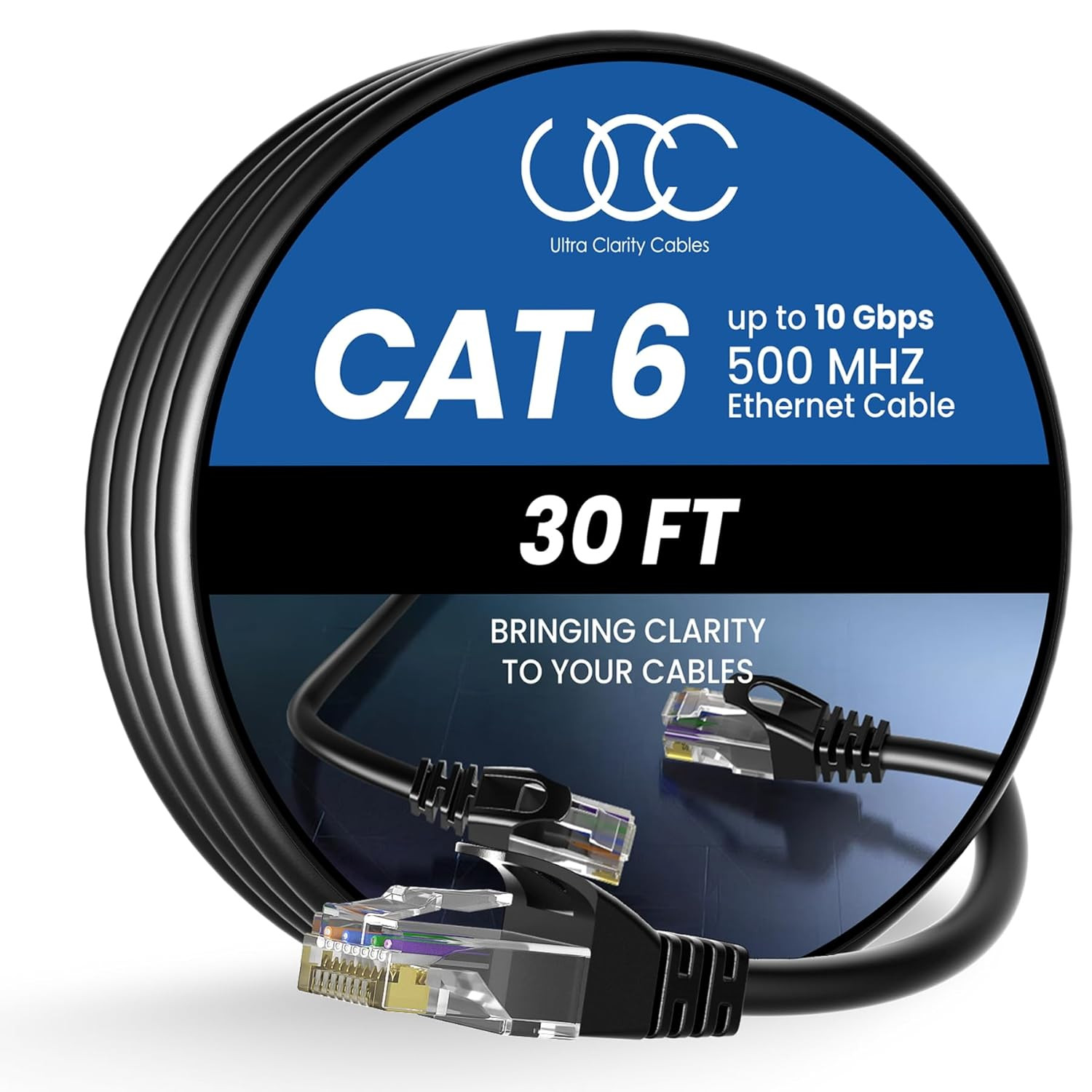 Cat 6 Ethernet Cable 30 Ft, 10Gbps High Speed Ethernet Cable, Internet Cable Out