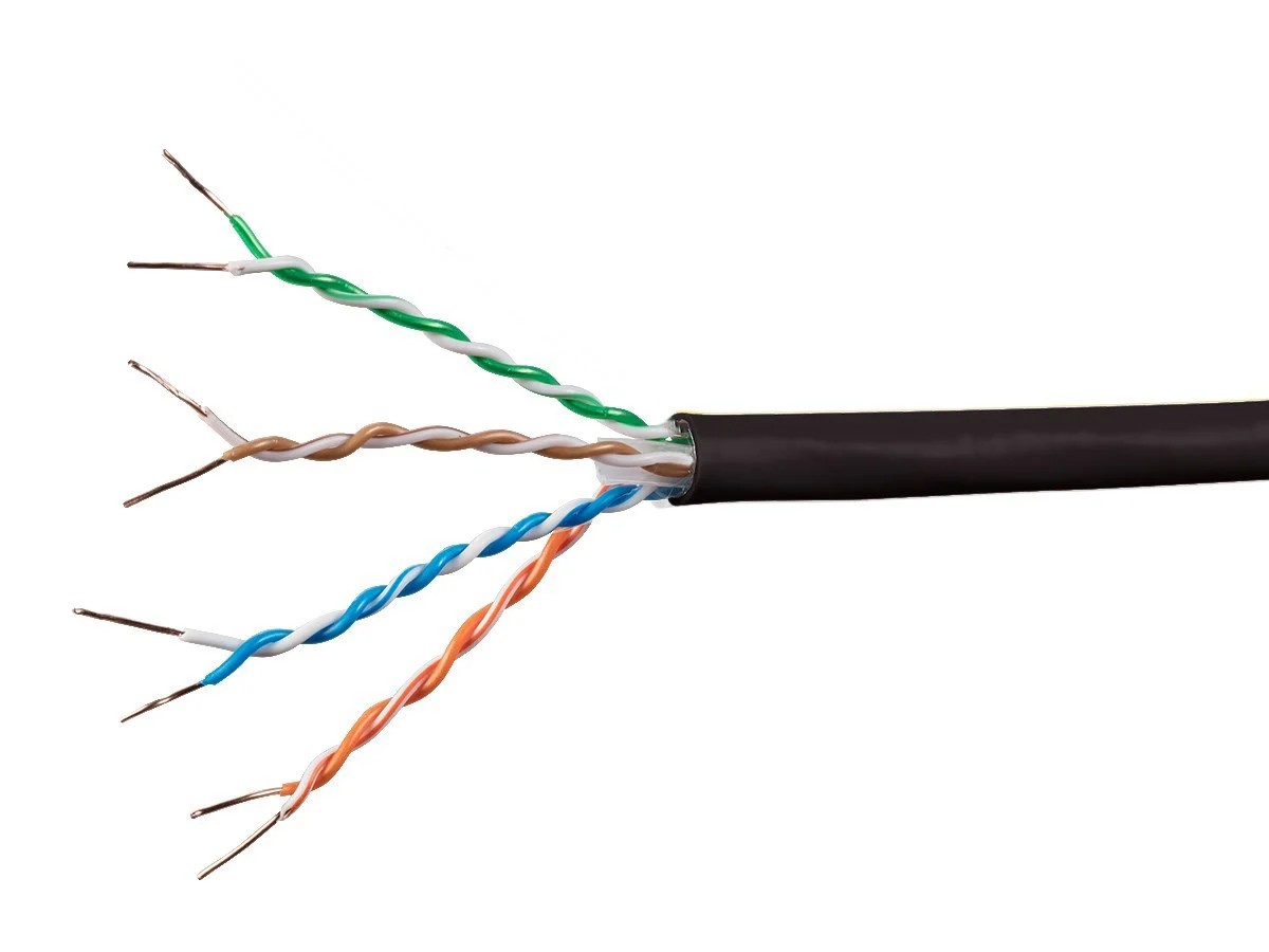 Cat6A Ethernet Bulk Cable Network Solid UTP CMR Riser Rated 23AWG 1000ft Black
