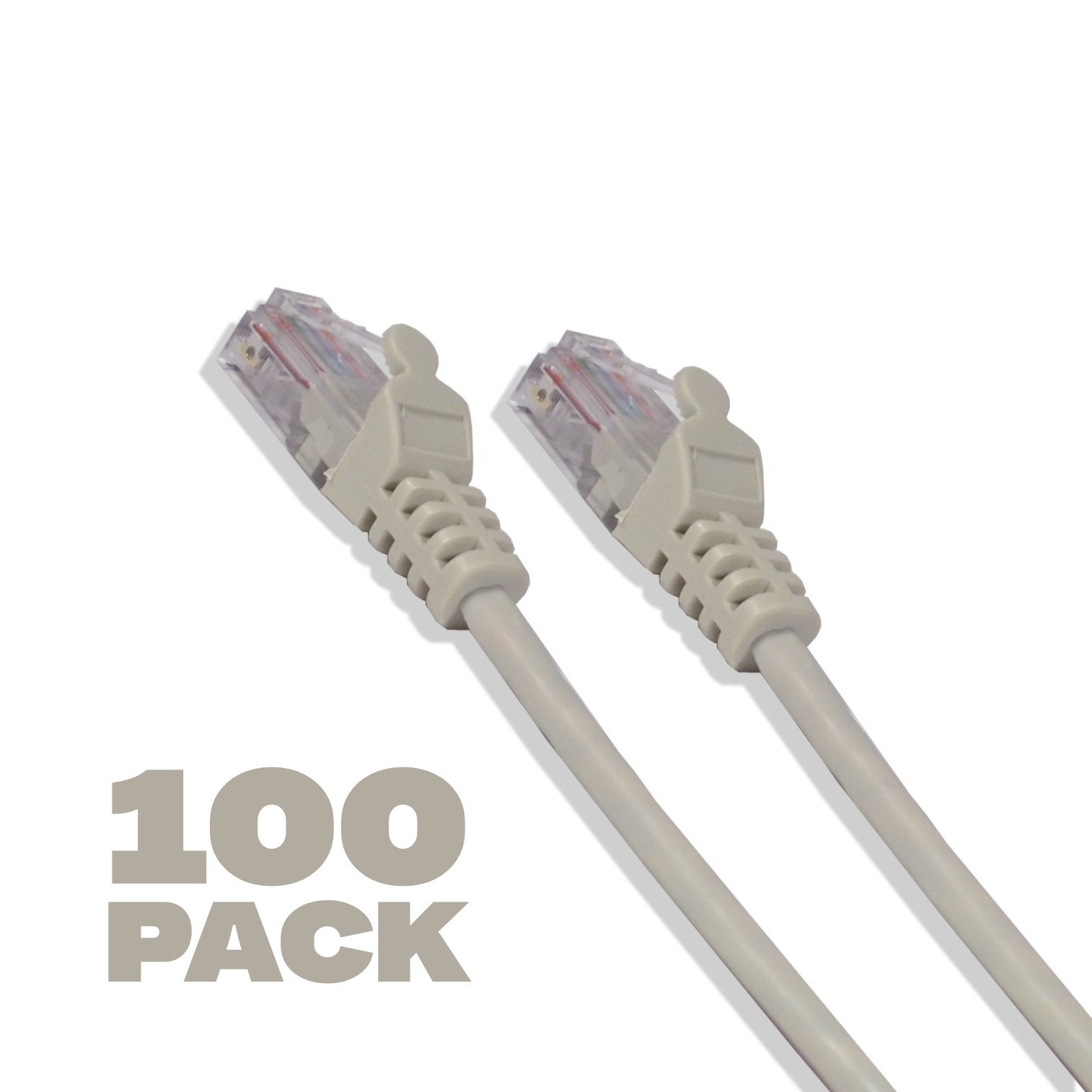 100 Pack – 1ft Cat6 Cable Ethernet LAN Network RJ45 Patch Cord Internet Gray