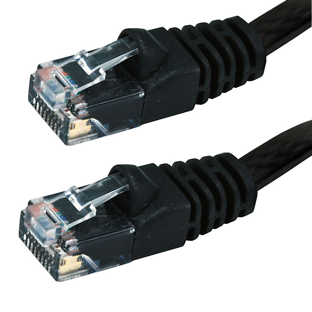 Cat6 Flat Ethernet Network Cable RJ45, Black