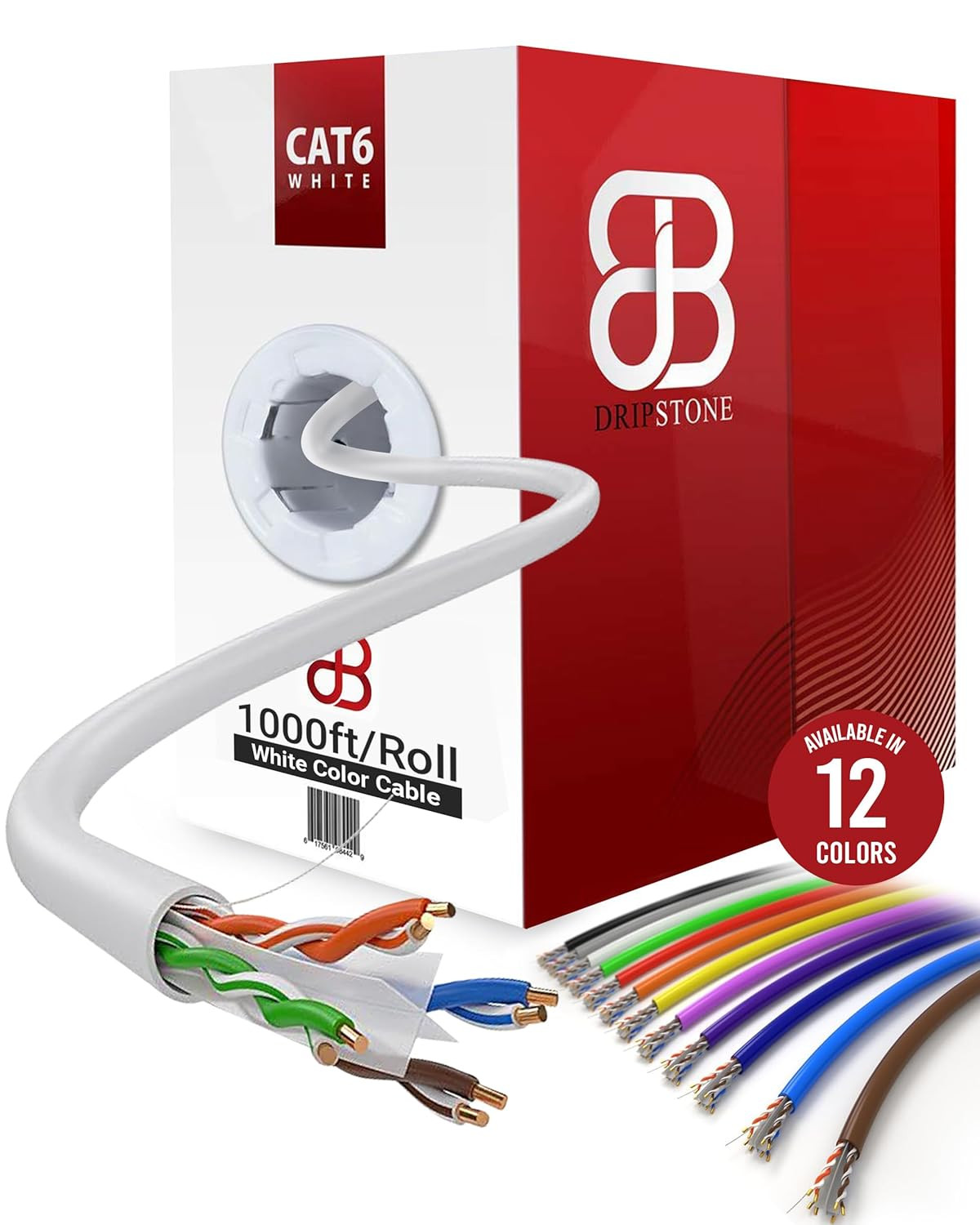 CAT6 Ethernet Cable 1000Ft Bulk Network LAN Wire 23AWG Solid CCA UTP 550Mhz High
