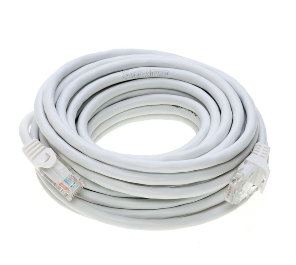 CAT5 Ethernet Patch Cord RJ-45 LAN Network Internet Cable White 25FT – 200FT LOT