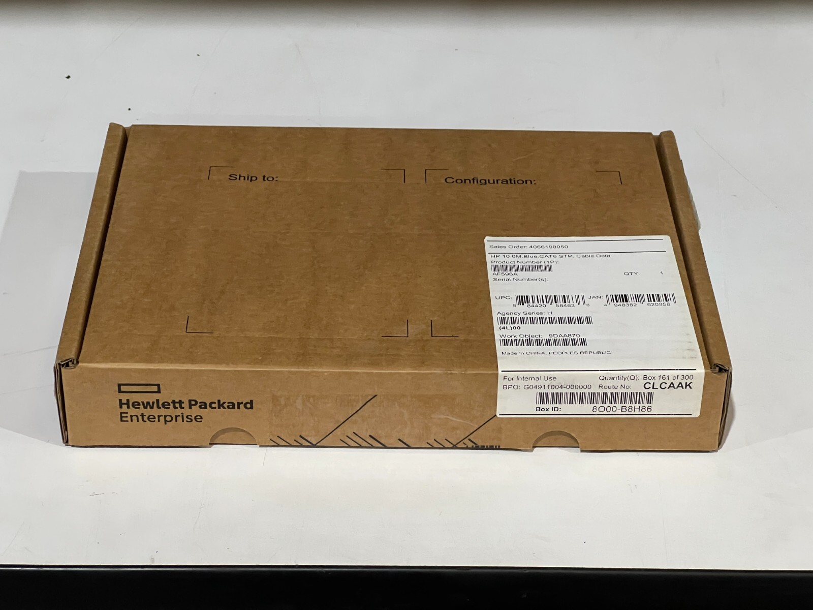 LOT OF 2 Hewlett-Packard AF596A HP 10.0M, Blue, CAT6 STP, Cable Data – Ethernet