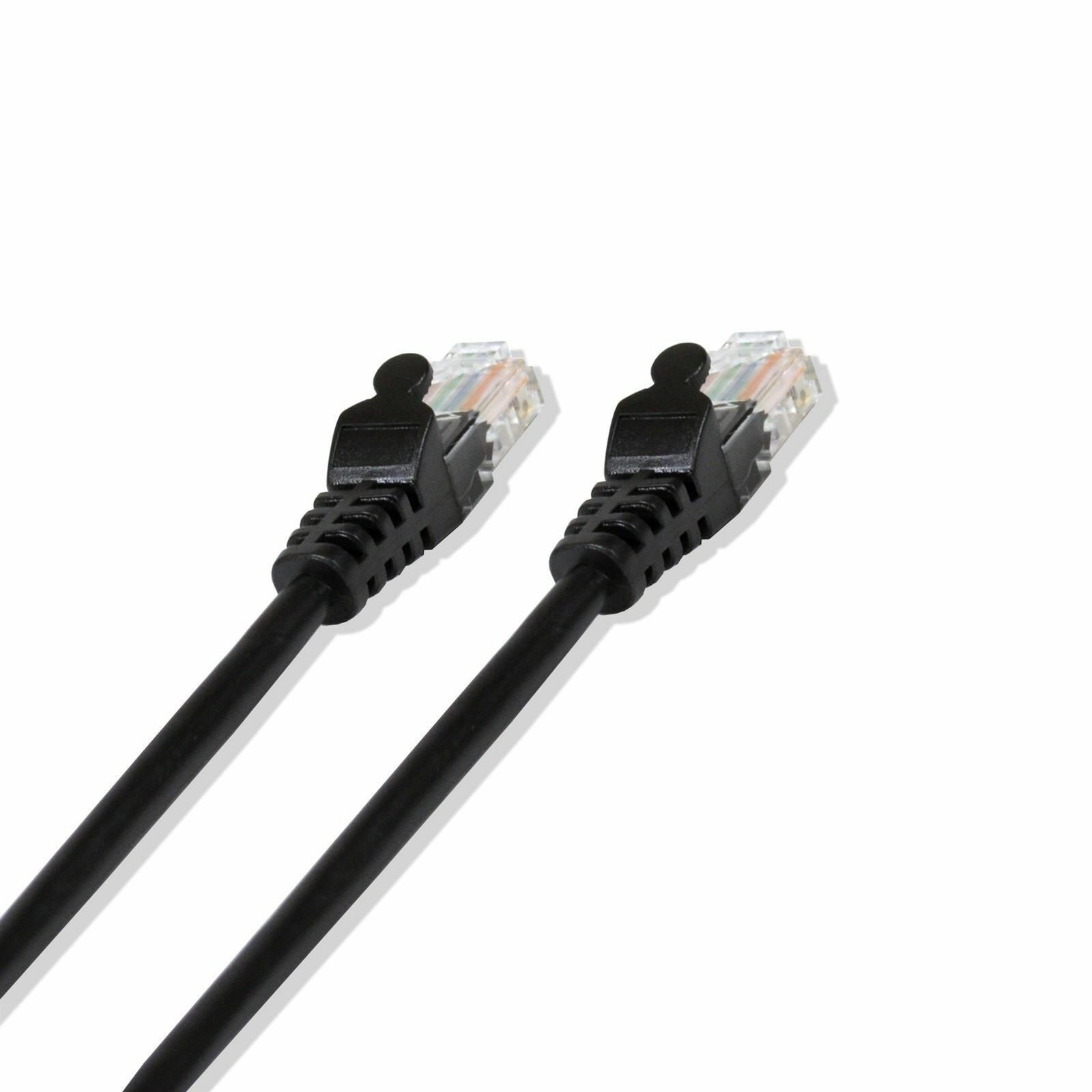 15ft Cat6 Cable Ethernet Lan Network RJ45 Patch Cord Internet Black (50 Pack)