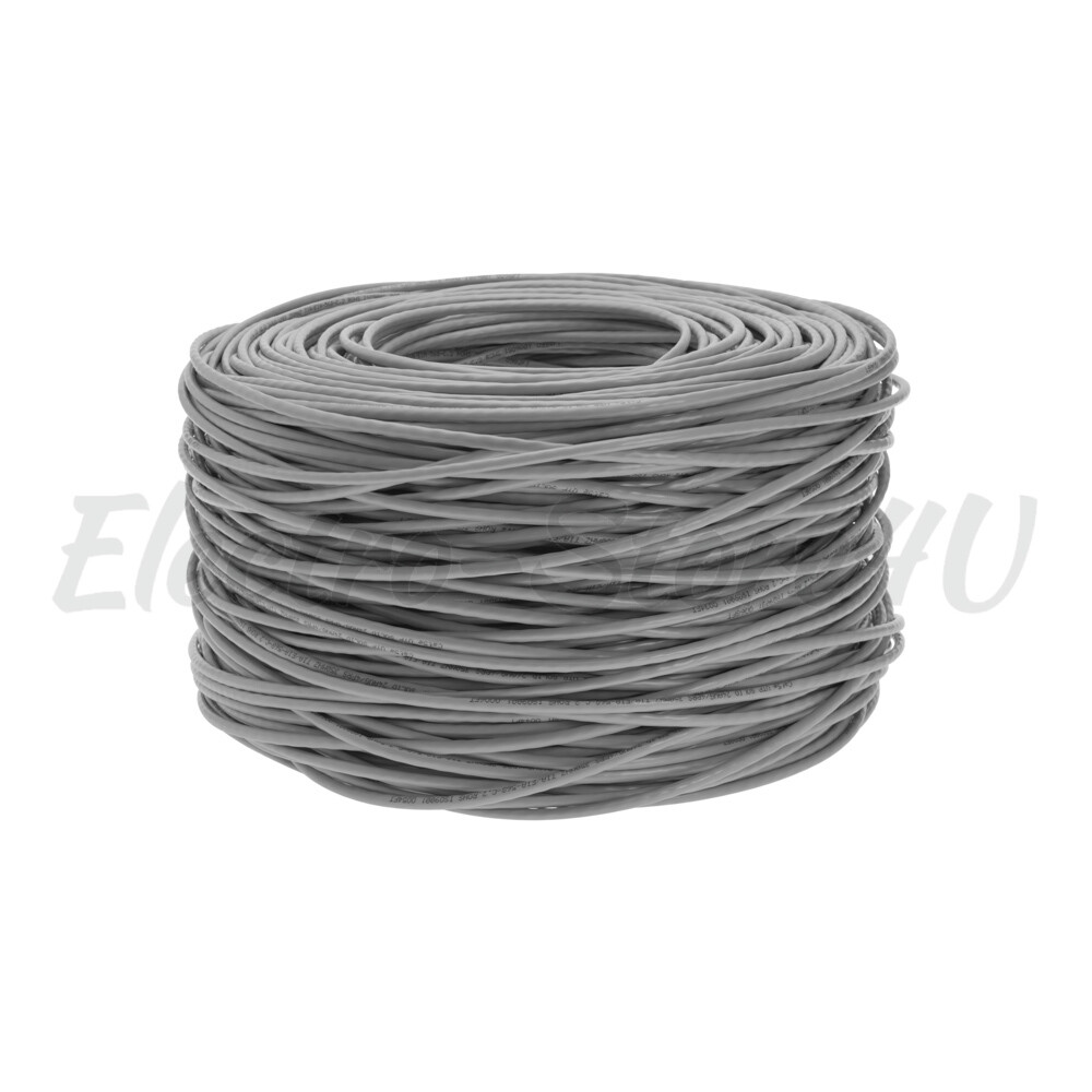 1000ft Cat5e Gray Ethernet Network Cable Solid 24AWG Copper Clad CCA Bulk Wire