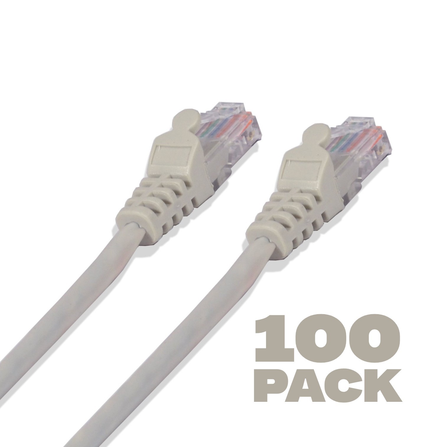 100 Pack – 1ft Cat6 Cable Ethernet LAN Network RJ45 Patch Cord Internet Gray