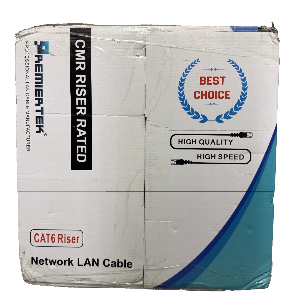 CAT6 1000FT 550MHz Riser UTP Network Ethernet Cable Bulk Wire 23 AWG LAN Blue