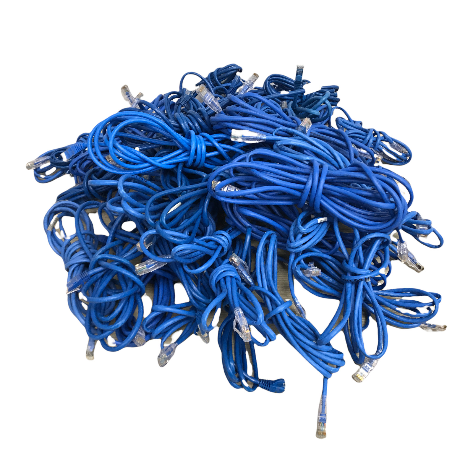 50x 3′, 6′, 10′, Mixed CAT5e Cat6 Blue Ethernet Network Patch Cables (Lot)