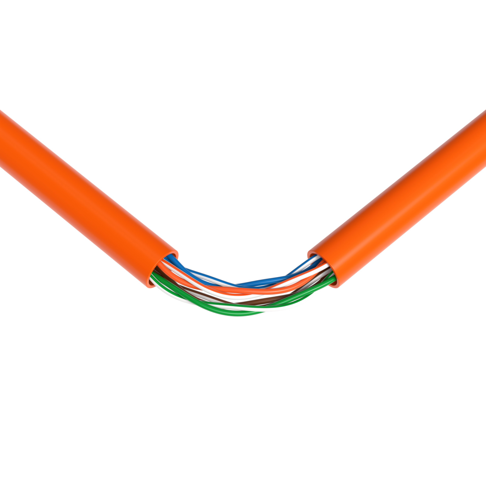 CAT5e UTP 1000ft Orange Ethernet Network Cable Bulk Solid Wire Box 24AWG CCA