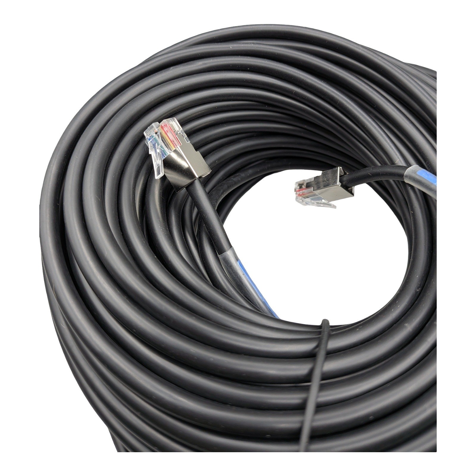 100ft RS232 Serial Cable Shielded RJ45 Male to Male Black 13836-100 REV A01