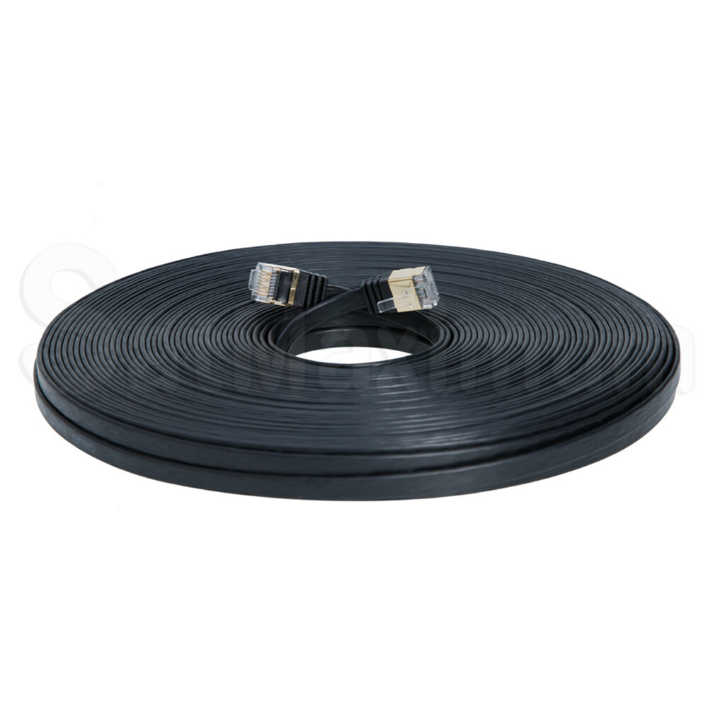 CAT7 Ethernet Cable Flat Patch Cord 10Gbps High Speed Network SHIELDED – LOT