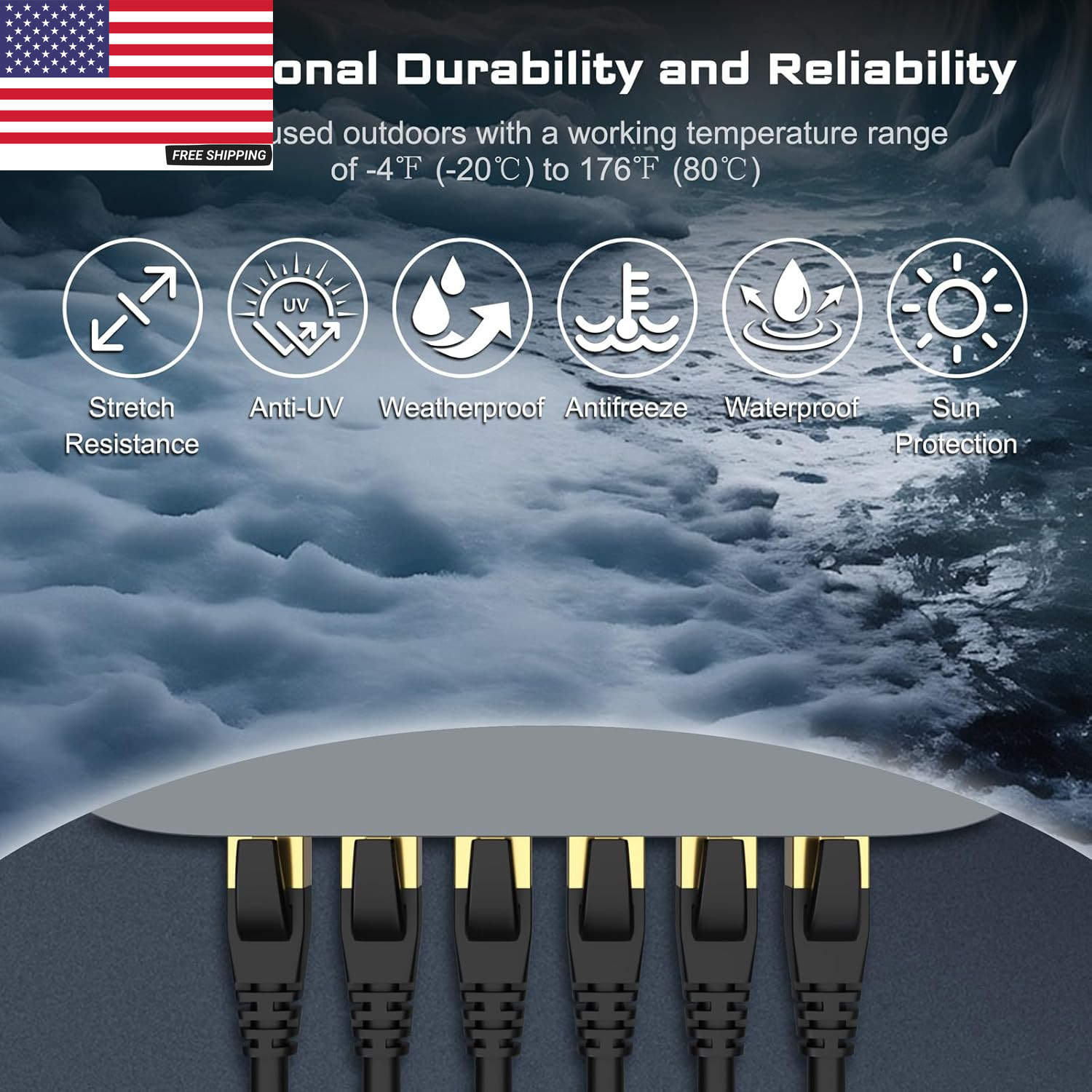 Cat 8 Ethernet Cable 40Gbps 2000Mhz, 6FT Supports Cat7 Cat6 Cat5E Cat5, High-Spe