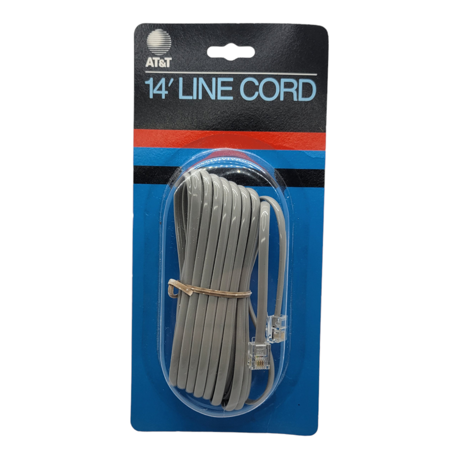 AT&T 14′ Line Cord Telephone Cable Wall to Phone Silver Satin D4BU-29 105504401