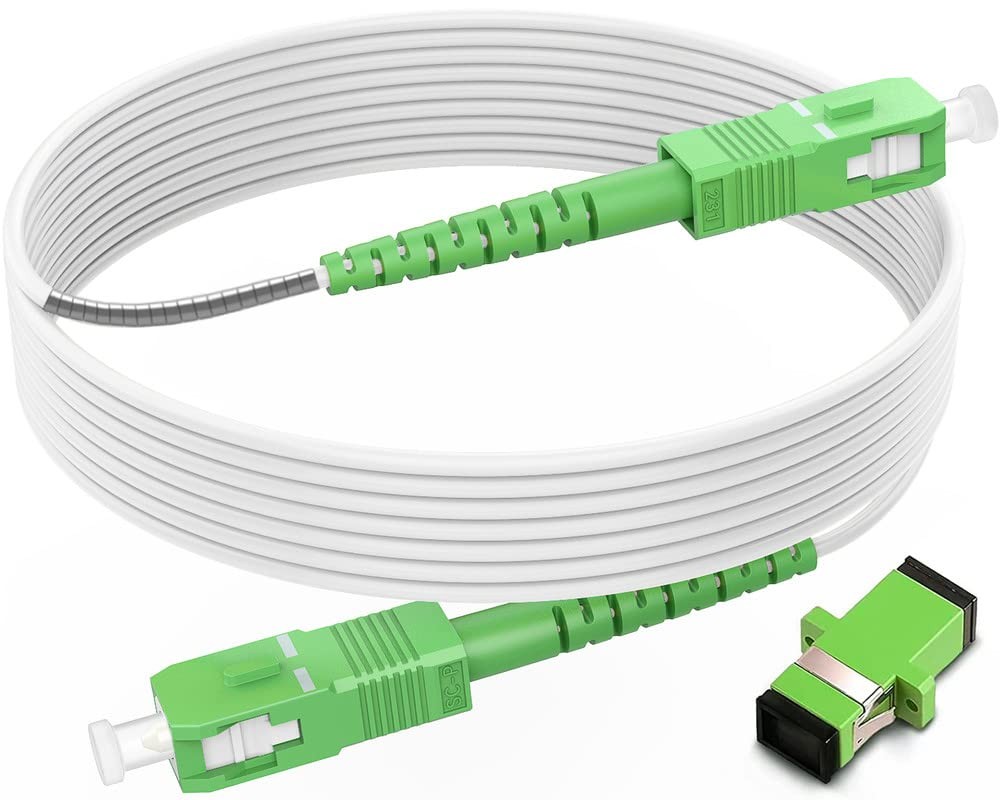 SC/APC To SC/APC Fiber Optic Internet Cable Armored Patch OS2 Simplex 30ft