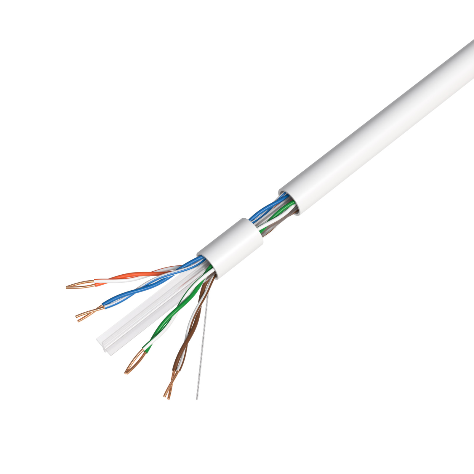 CAT6 Ethernet Cable 1000FT 23AWG CCA Network Solid Bulk Wire, Pull Box, White