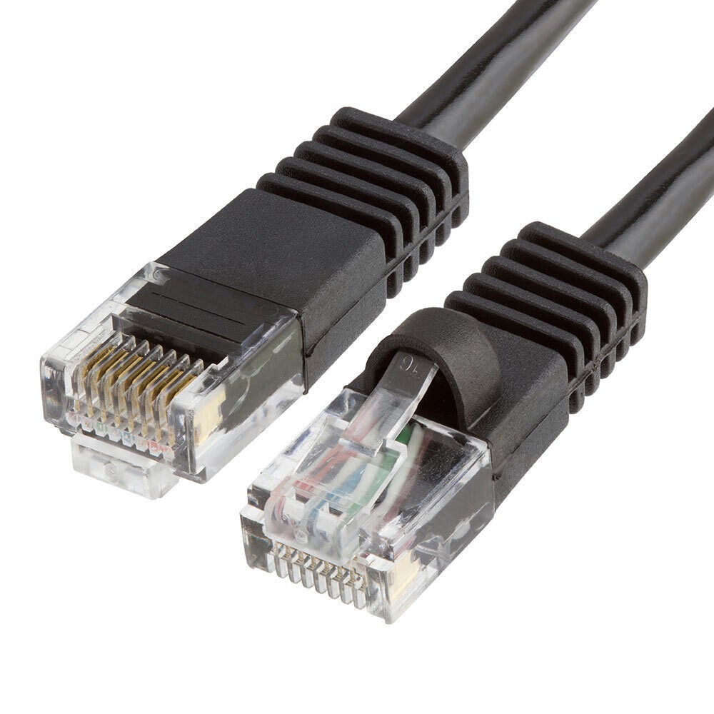 20 PACK Cat5e Cable Black Cat 5 Patch Cord Ethernet RJ45 Connectors LAN Wire