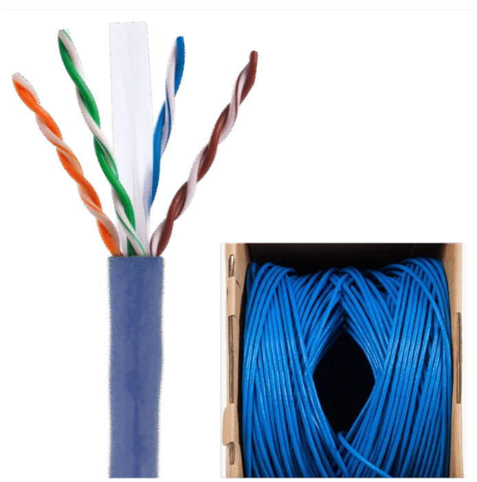 Cat6 Plenum Solid Bare Copper 1000ft 550 Mhz 23 AWG Cable White Color