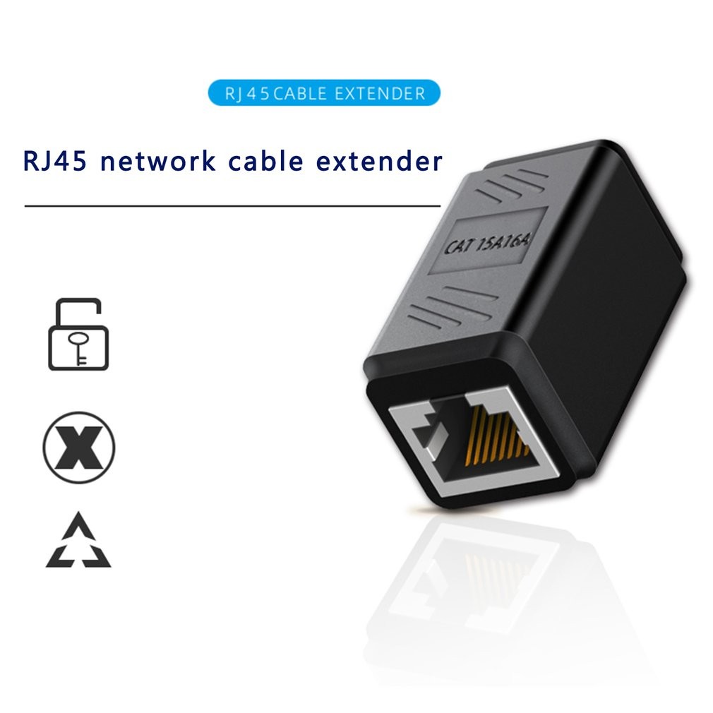 1-10pcs RJ45 Inline Coupler Cat6/Cat5e Ethernet Network Cable Extender Connector