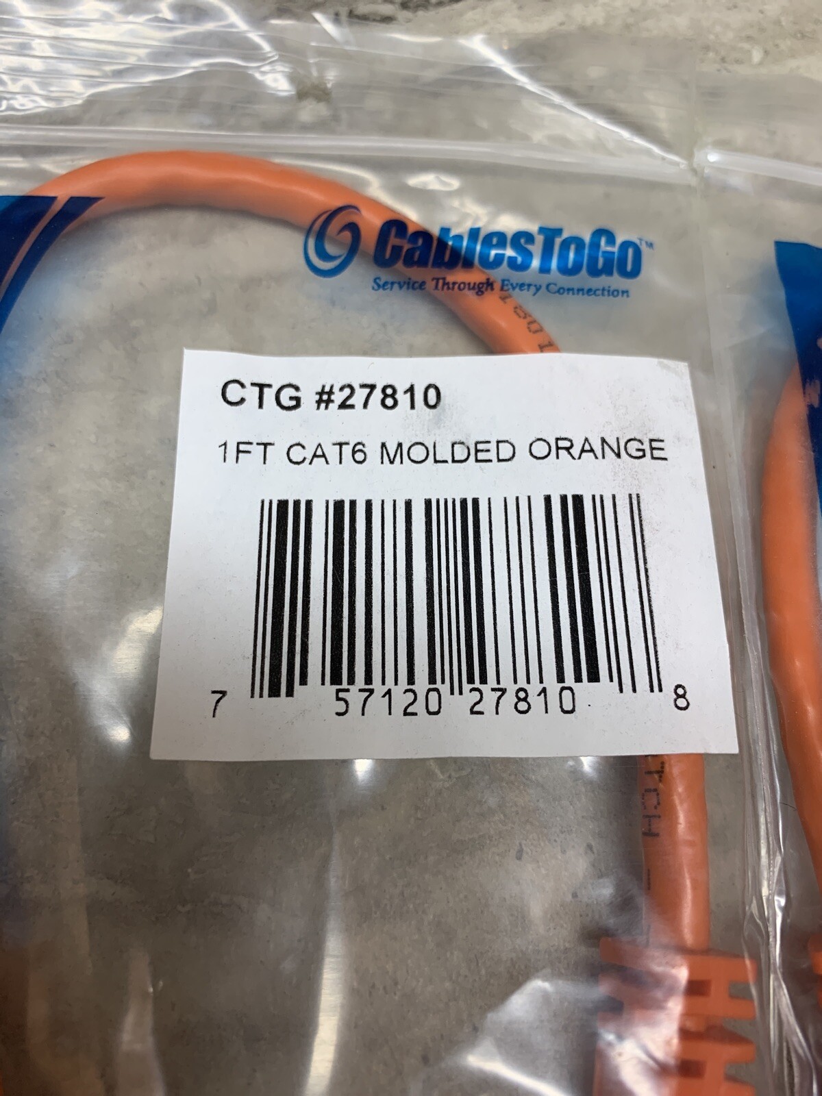 Lot Of 7 C2G 27810 1ft Cat6 Snagless Unshielded (UTP) Network Patch Cable, New