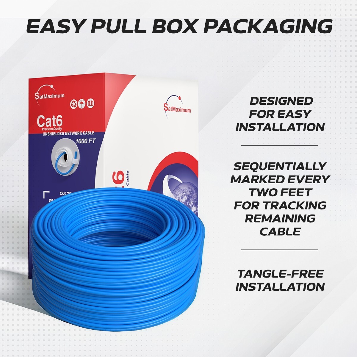 CAT6 1000FT Solid Ethernet Cable UTP 23AWG 10Gbps CCA Network Bulk Wire RJ45 LOT