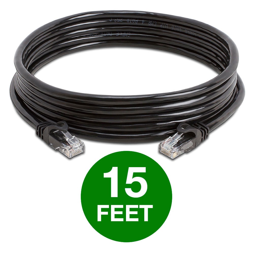 20 Pack Cat6 Ethernet Cable Reliable Gigabit LAN Cord with RJ45 Plugs Black