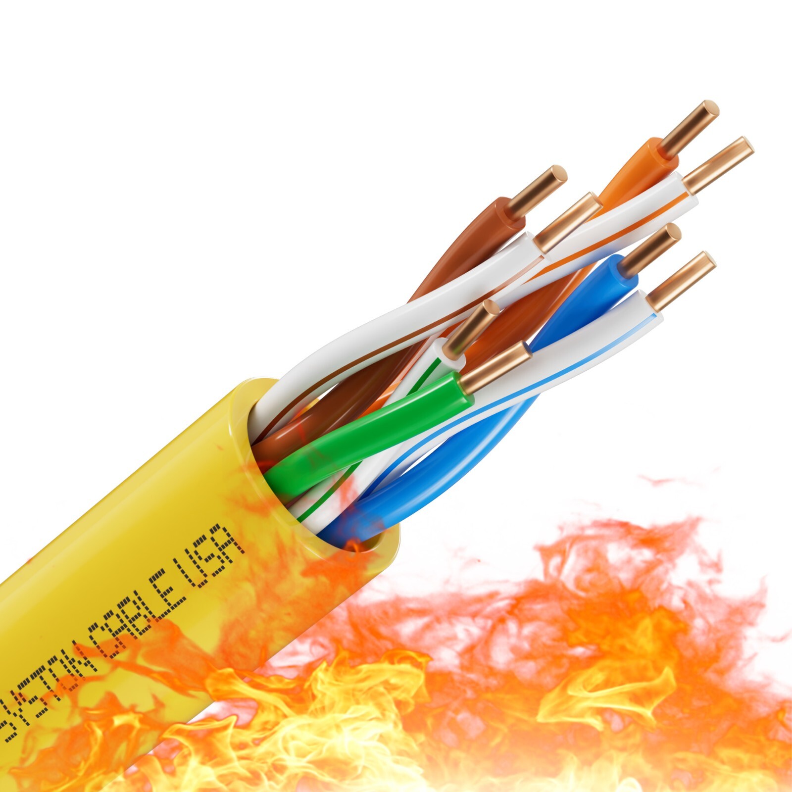 Syston Cat 5e Ethernet Network Cable 350MHz 24AWG UTP Solid Copper Wire-CMP Bulk