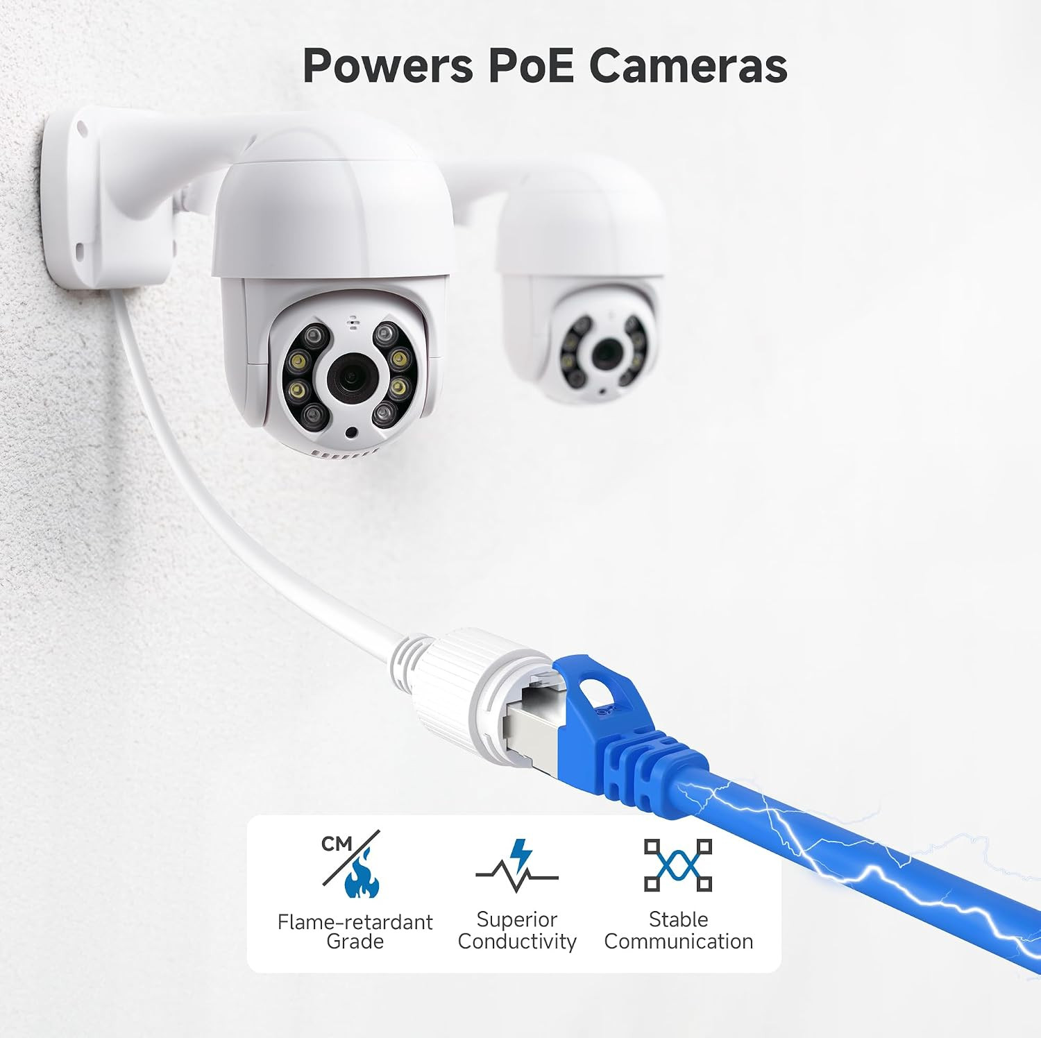 Cable Matters 10Gbps 5-Pack Snagless Shielded Cat 6A Cable, 1Ft, Blue | S/FTP