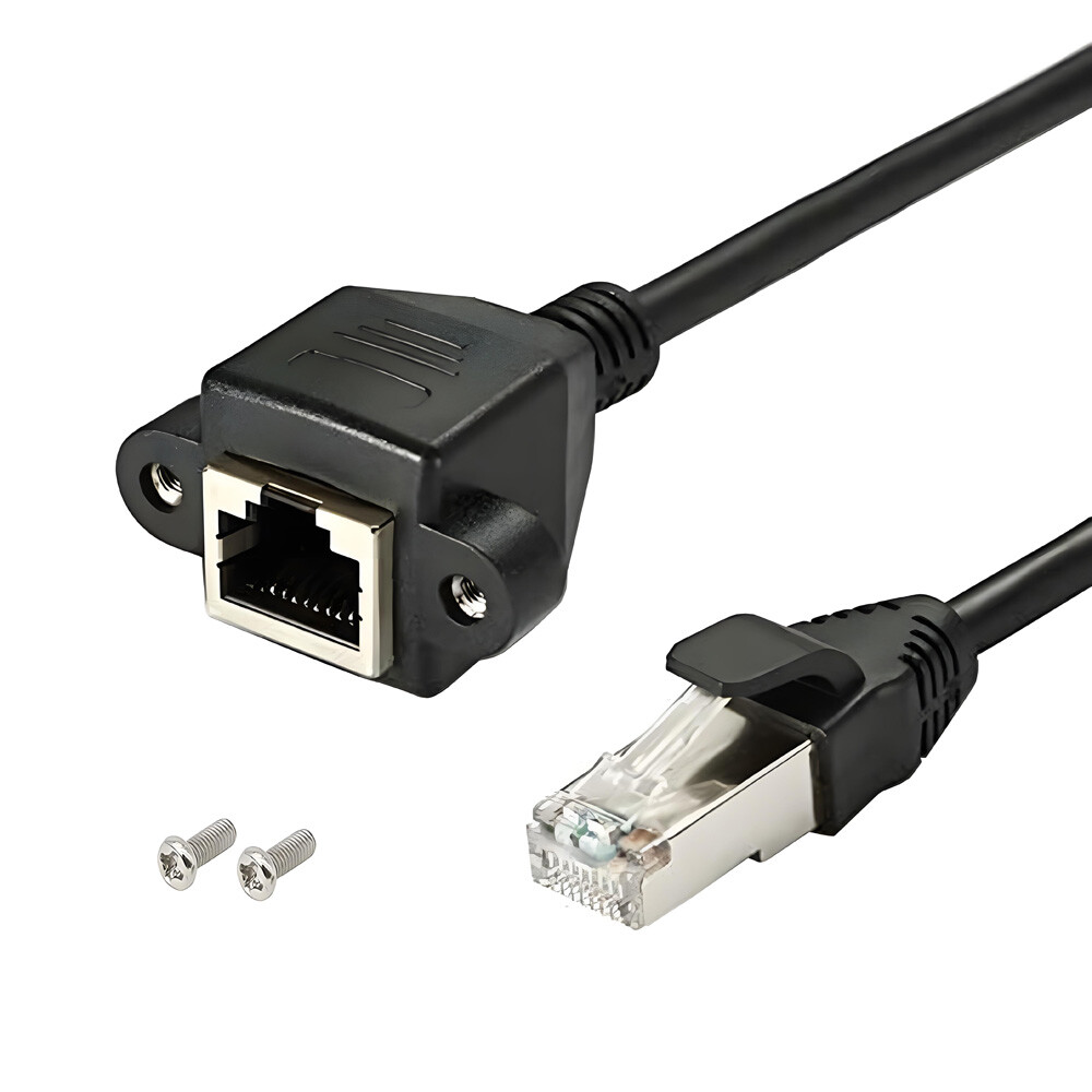 RJ45 Male to Female Ethernet Network Screw Panel Mount Extension Cable 0.3m -3m