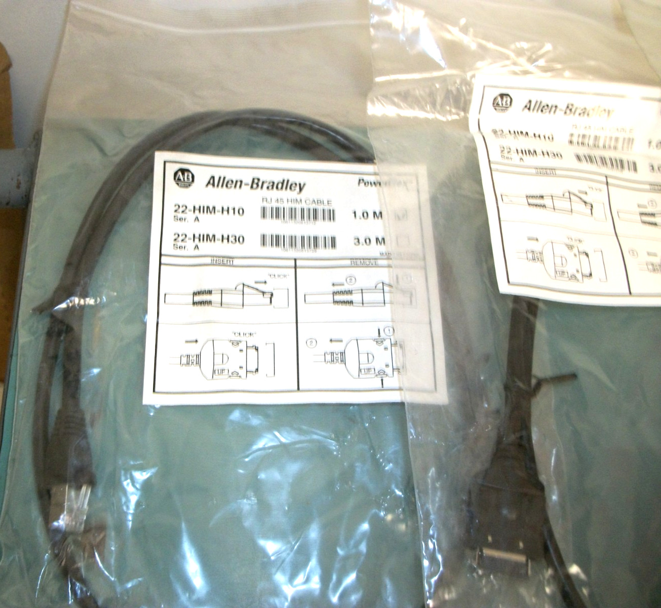 LOT OF 8 – ALLEN-BRADLEY AB PowerFlex 22-HIM-H10 RJ45 HIM Cable 1.0M – NEW