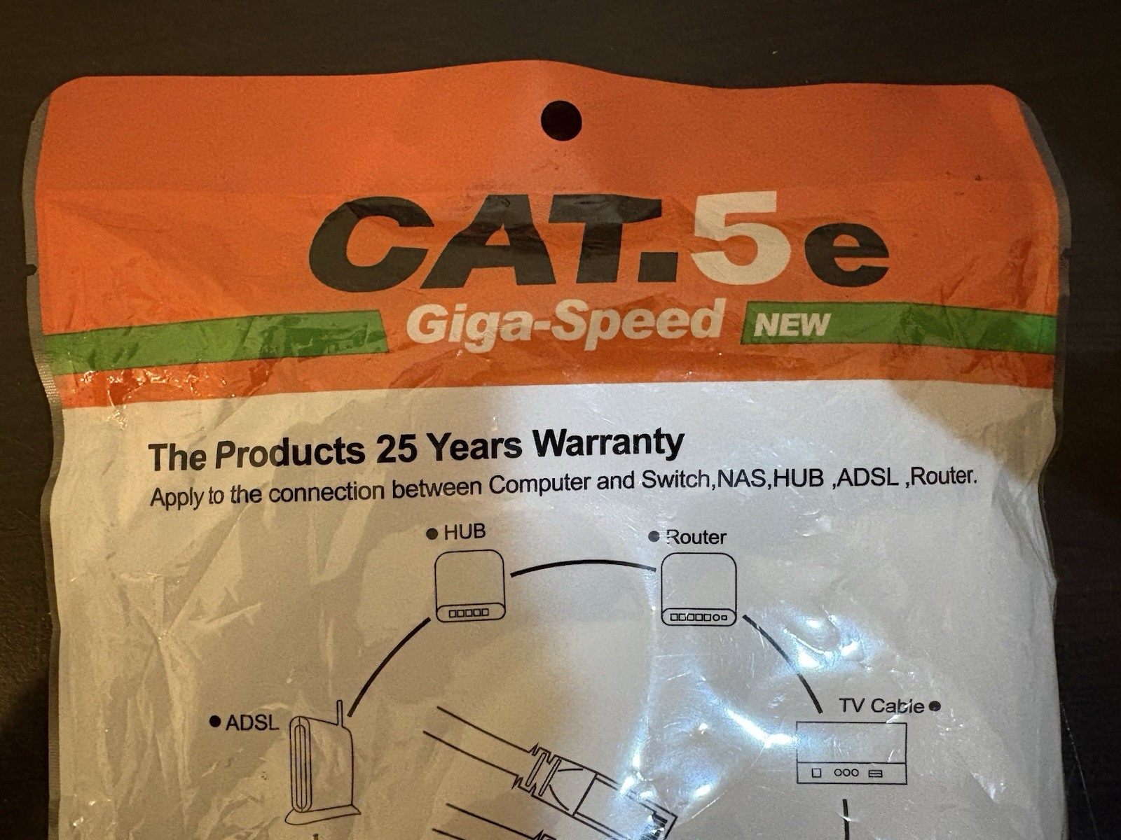 CAT.5.e Patch Cable Giga-Speed New & Sealed EIA/TIA-568A/B, ISO/IEC 11801