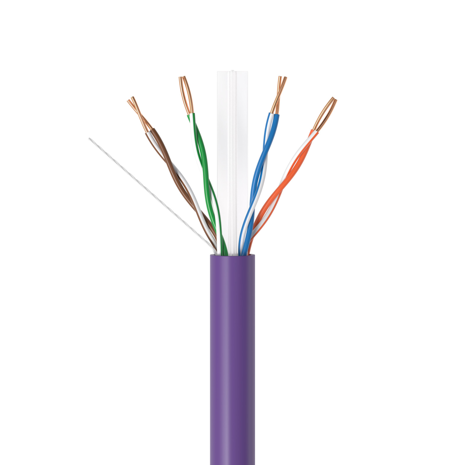 CAT6 1000ft Purple UTP Solid Ethernet Cable 23AWG RJ45 LAN Network Bulk Wire