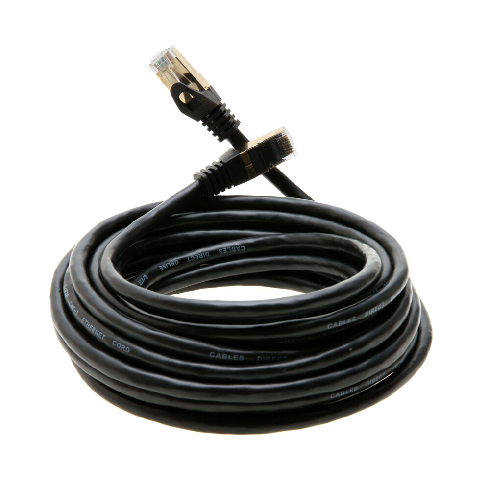 Cat7 S/FTP Ethernet Patch Cable High-Speed 600MHz Black 30-200FT Multi Pack LOT