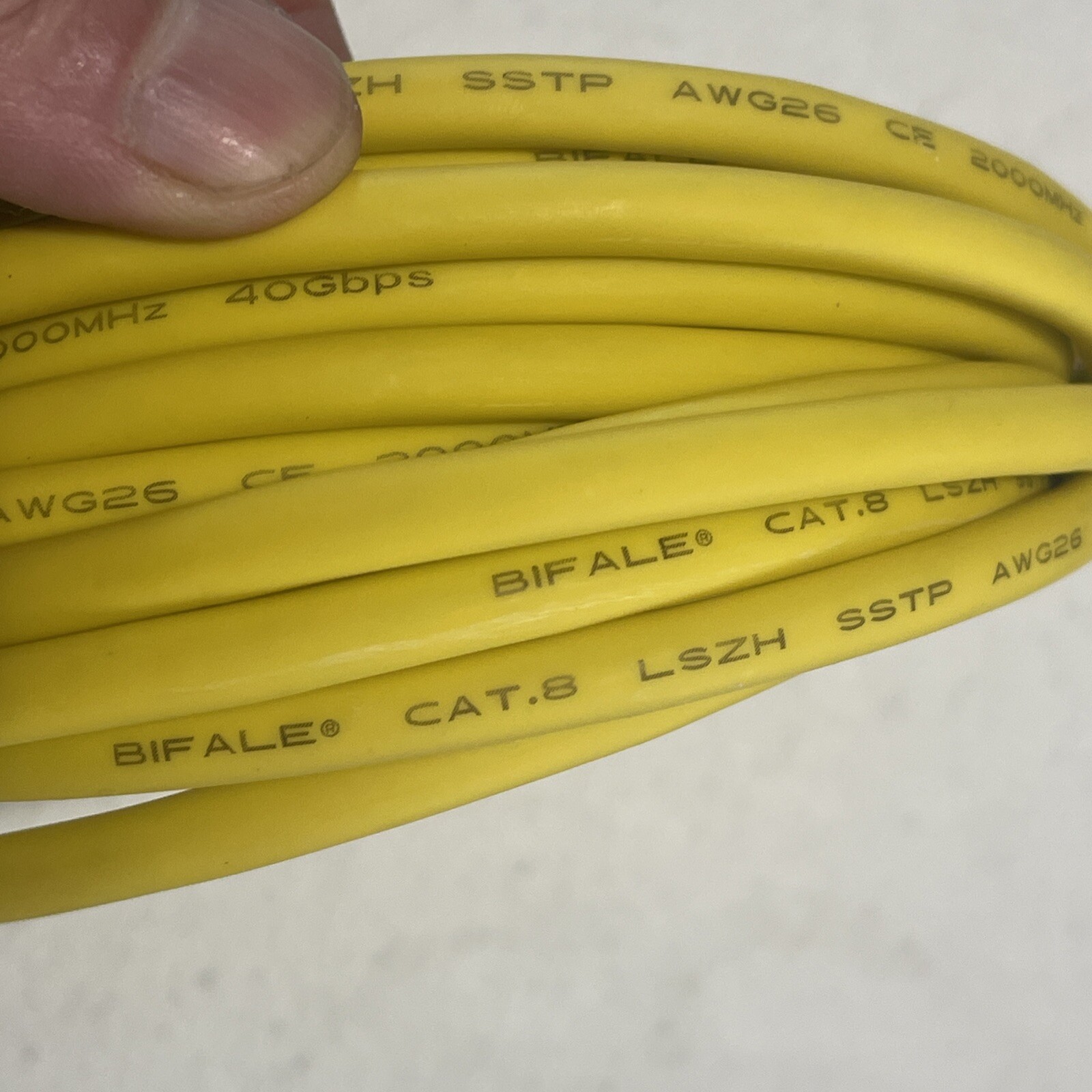 CAT8 Ethernet Cable 4.6M, BIFALE SSTP Cat8 Cable 26AWG, LSZH Jacket,